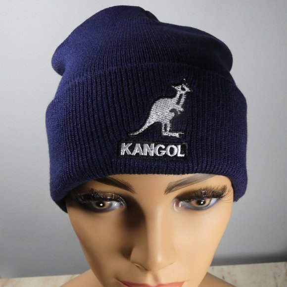 Kangol Knit Cap Beanie Navy/Dark Blue White Logo - Picture 1 of 9